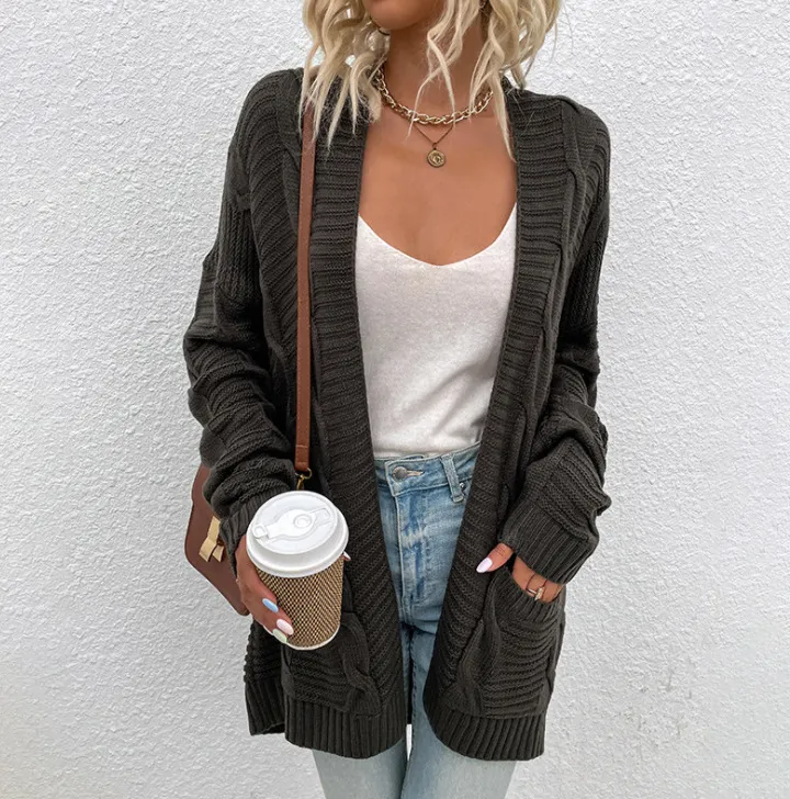 Autumn And Winter Women Fashion Sweater Knitted Cardigan Jacket