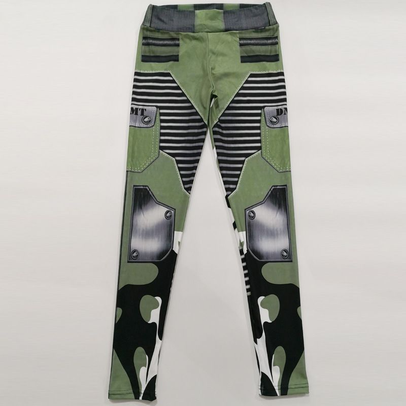 Unique Camouflage Pocket Print Casual Sports Leggings Pants