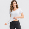 Women'S Tight Round Neck Mesh Mesh Breathable High Elastic Quick Dry Running Fitness T-Shirt