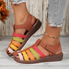 Women Fashion Plus Size Colorful Cover Toe Thick-Soled Roman Sandals