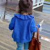Girls Sweet Ruffled Solid Color Single-Breasted Knit Coat