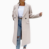 Fashion Winter Thickened Single-Breasted Solid Color Women Slim-Fit Woolen Trench Coat