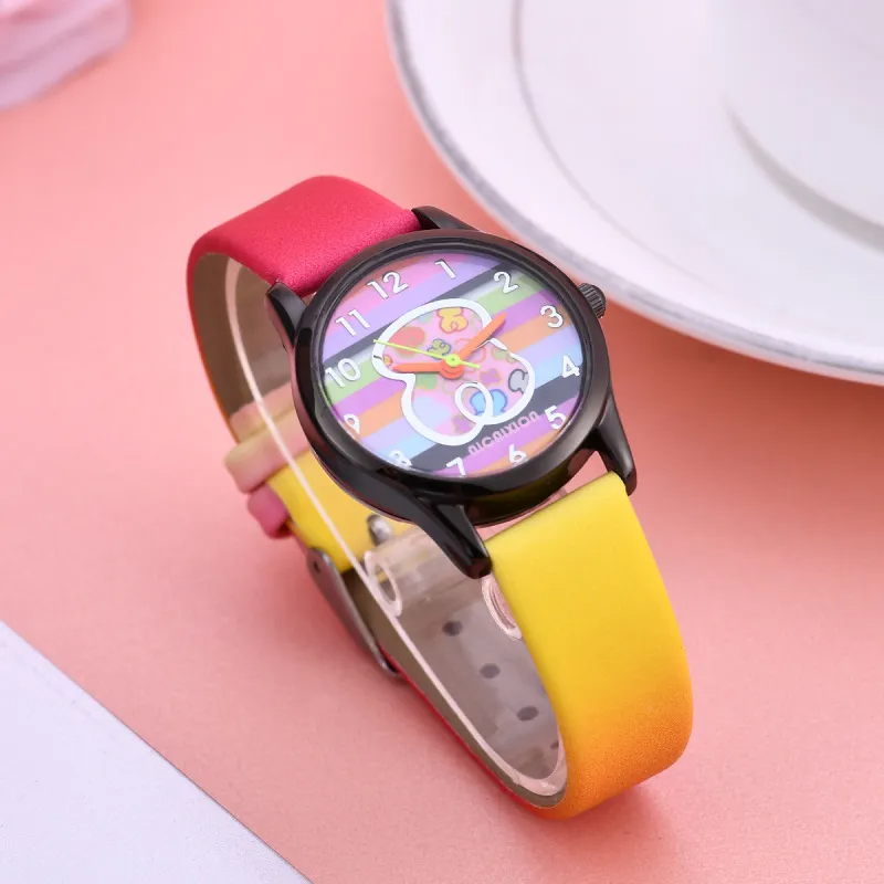 Kids Cartoon Fashion Gradient Multicolor Bear Watch