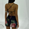 Women Fashion Sexy Floral Printing Backless Tight Sleeveless Dress