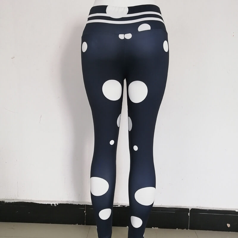 Women Classic Polka Dot Printed High-Waisted Yoga Leggings