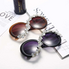 Exaggerated Round Big Frame Design Rhinestone Decoration Sunglasses