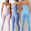 Women Fashion Sexy Solid Color Sling Sports Yoga Tight Jumpsuits