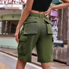 Fashion Summer Women Elastic Waist Denim Street Unisex Style Bermuda Shorts