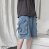 Men'S Casual Straight Pocket Loose Denim Shorts