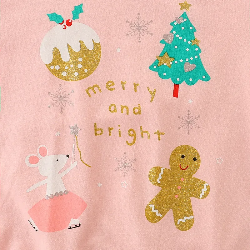 Kids Toddler Girls Autumn Winter Fashion Casual Cute Christmas Letters Christmas Tree Snowman Print Round Neck Sweatshirts