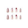 ( Buy 1 Get 2 ) Women Fashion Christmas Red Border Geometric Detachable False Nails