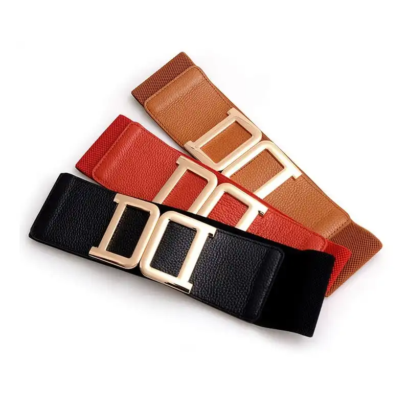 Women Fashion Stretch Wide PU Belt