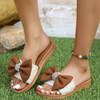 Women Fashion Casual Breathable Bow Round Toe Flat Slippers