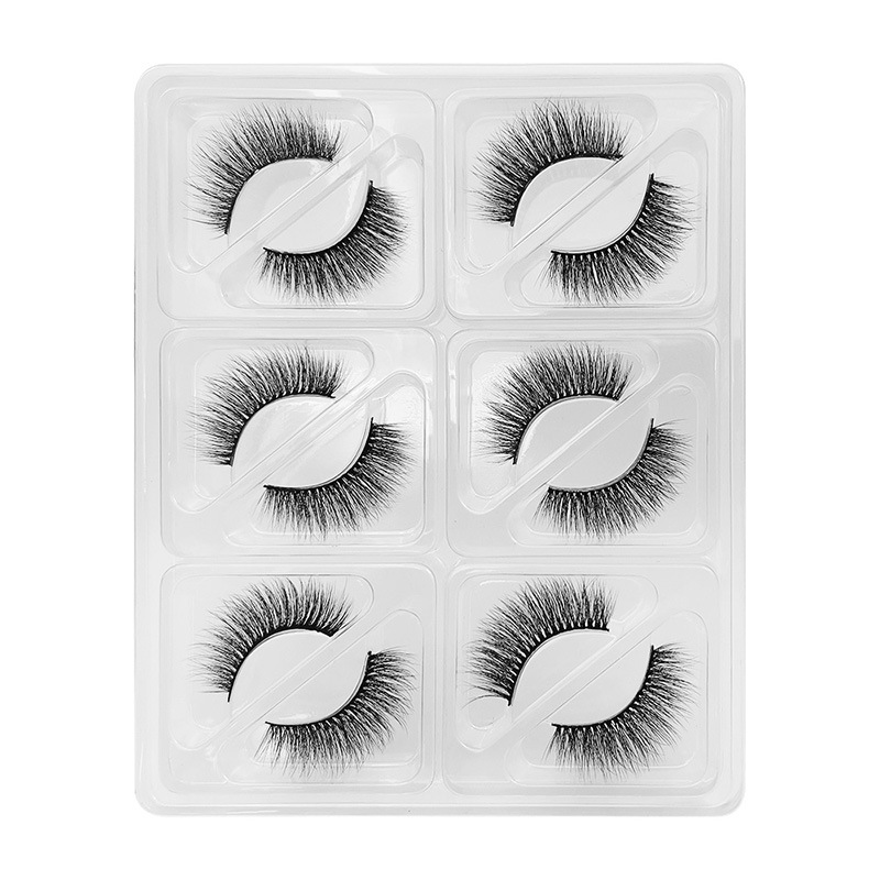 6pairs/Set Women 3D Multilayer Mink Hair Eyelashes