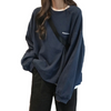 Women Letter Print Loose Basic Long-Sleeved Sweatshirt