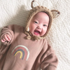 Baby Boys Girls Winter  Rainbow Strip Long Sleeve Round Neck Bodysuit