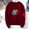 Women Casual Basic Heart Printed Round Neck Sweatshirt