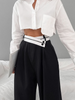 Women Fashion Solid Color Wide Leg Pant