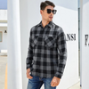 (Buy 1 Get 1) Men Autumn Winter Fashion Casual Versatile Flannel Plaid Long Sleeve Lapel Shirt