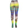 Women Edgy High-Waisted All Over Print Color Blocking Mesh See-Through Leggings