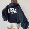 Women Casual Fashion Letter Printed Thickened Long Sleeve Hoodie