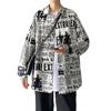 Men Casual Long Sleeve Lapel Single-Breasted Loose All Over Print Shacket