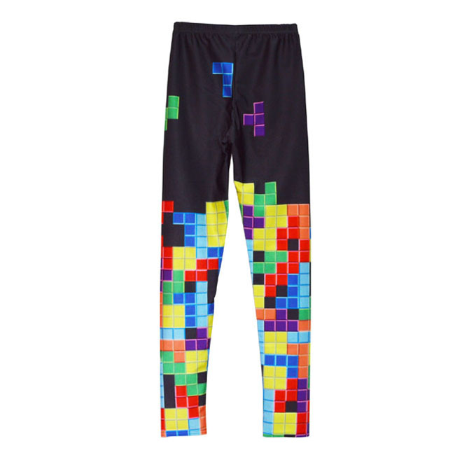 Tetris Print Women Fitness Sports Leggings