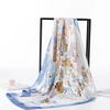 (Buy 1 Get 2) 90X90Cm Women'S Fashion Satin Satin Square Butterfly Floral Printed Silk Scarf