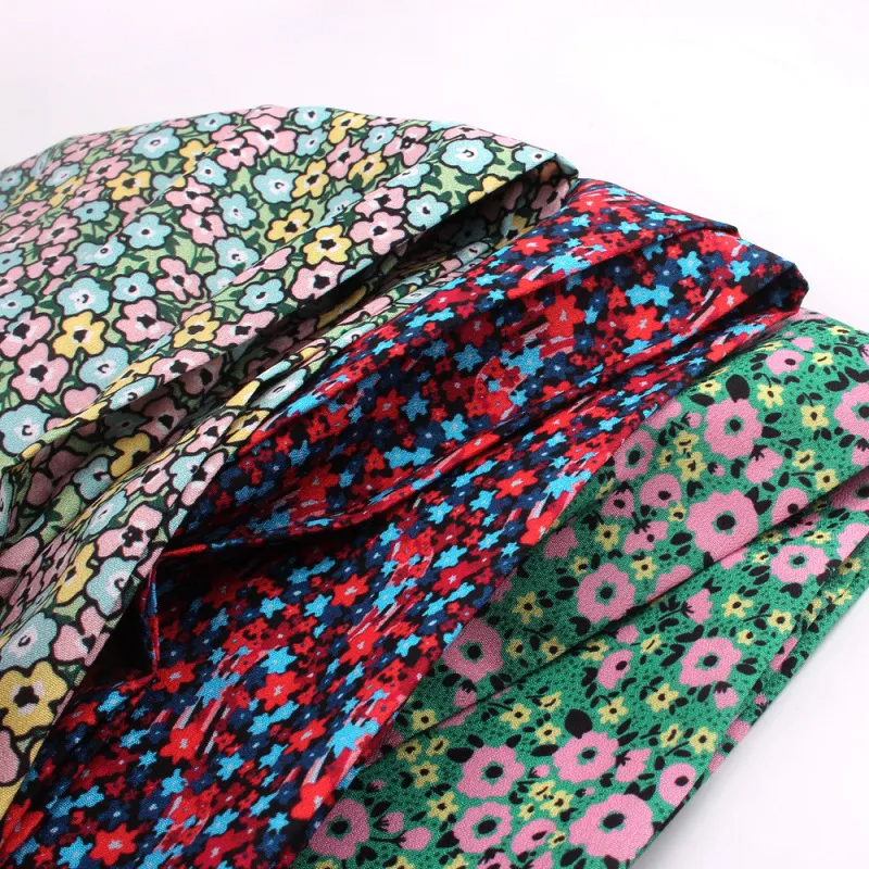 (Buy 1 Get 1) Men Fashion British Polyester Tiny Flower Printed Suit Shirt Tie Scarf