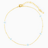 Summer Women Fashion Simple Beach Blue Floral Anklet