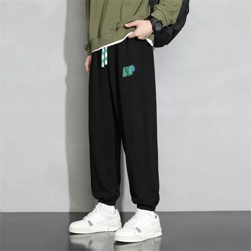 Men Spring Autumn Fashion Casual Cotton Solid Color Plus Size Joggers Pants