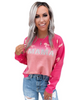 Women Autumn Winter Vintage Casual Gradient Pink Mama Letter Print Sweatshirt