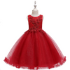 Kids Toddler Big Girls Fashion Party Cute Sweet Solid Color Floral Pleated Sleeveless Mesh Party Tutu Dress