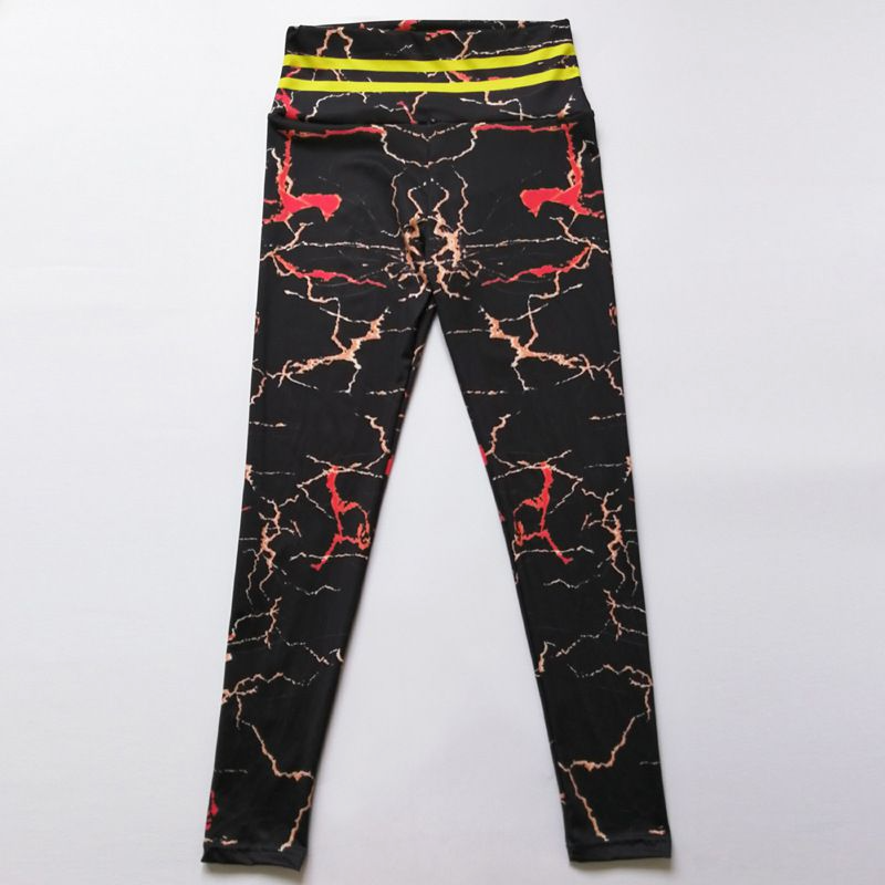 Marble Print Breathable Slim Fit Yoga Sports Leggings Pants