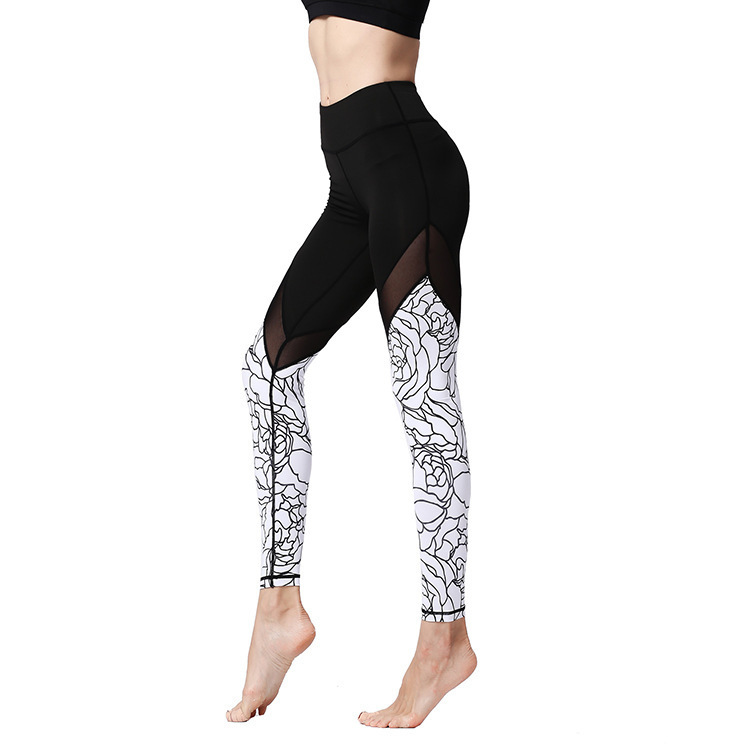 Women Casual High Waist Floral Printed Yoga Leggings