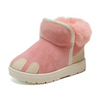 (Buy 1 Get 1) Kids Boys Girls Winter Fashion Casual Colorblock Round-Toe Flats Velvet Ankle Boots