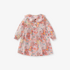 Kids Toddler Big Girls Spring Autumn Fashion Casual Cute Sweet Color Matching Floral Pleated Lapel Long Sleeve Dress