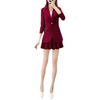 Women Fashion Elegant Solid Color Long Sleeve Blazer And Pleated Skirt Two-Piece Office Chic Set