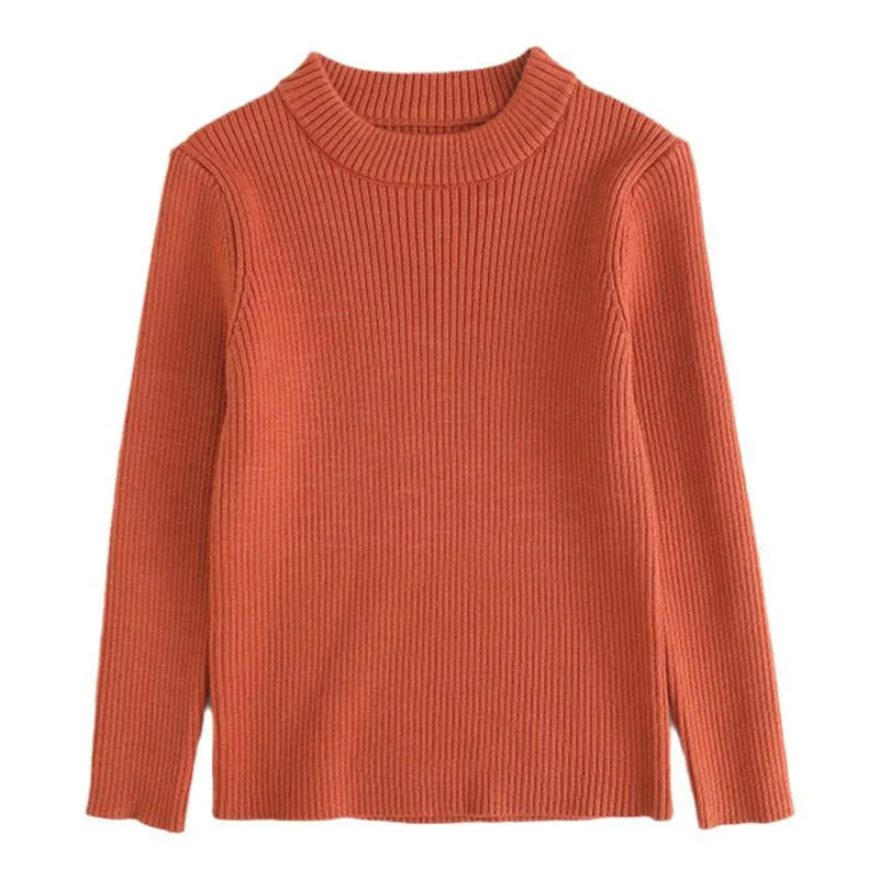 Kids Toddler Big Girls Boys Autumn Winter Fashion Casual Simple Solid Color Round Neck Sweater