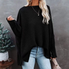 Women'S Casual Off Shoulder Dolman Long Sleeve Waffle Knit Oversized Pullover Tops