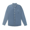 Men Casual Solid Color Long Sleeve Lapel Single-Breasted Pocket Decoration Denim Shirt