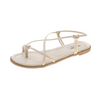 Women Fashion Plus Size Solid Color Cross Strap Round-Toe Flat Sandals