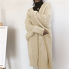 Women Fashion Winter Solid Color Knitted Sweater Coat