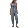 Women One Piece Sling Solid Color Jumpsuit