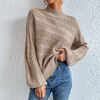 Women'S Fashion Solid Color Loose Knitted Sweater