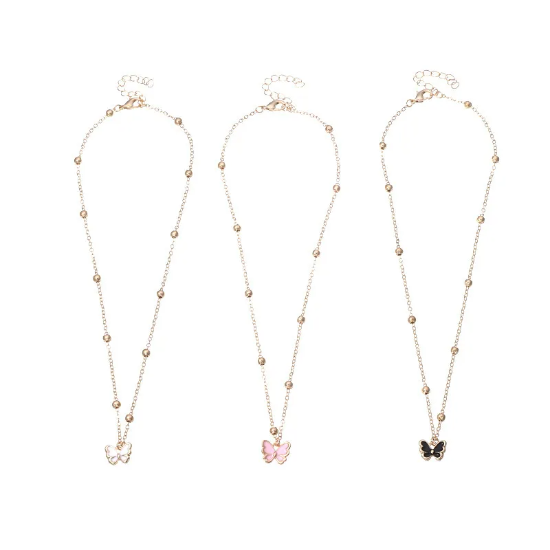 Children Kids Baby Fashion Girls Butterfly Chain Necklace Set