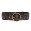 Women Fashion Vintage Rivet Ring PU Leather Belt