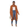 Women'S Casual Solid Color Long Sleeve Knitted Cardigan Overcoat