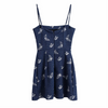 Women'S Fashion Temperament Butterfly Printing Denim Slip Dress