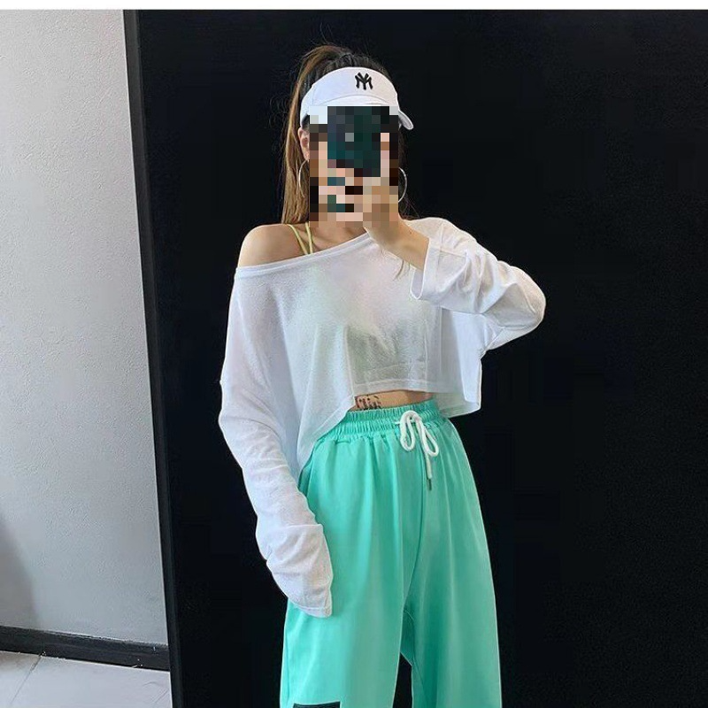 Women Street Fashion Solid Color Sexy Off Shoulder Loose Top